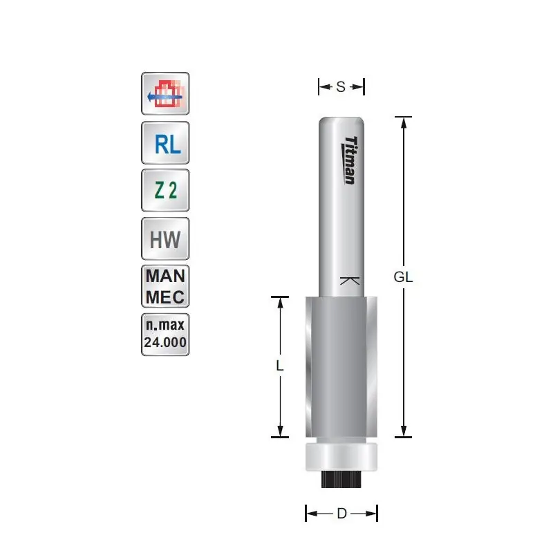 Trimmers with bearing D18 S6mm