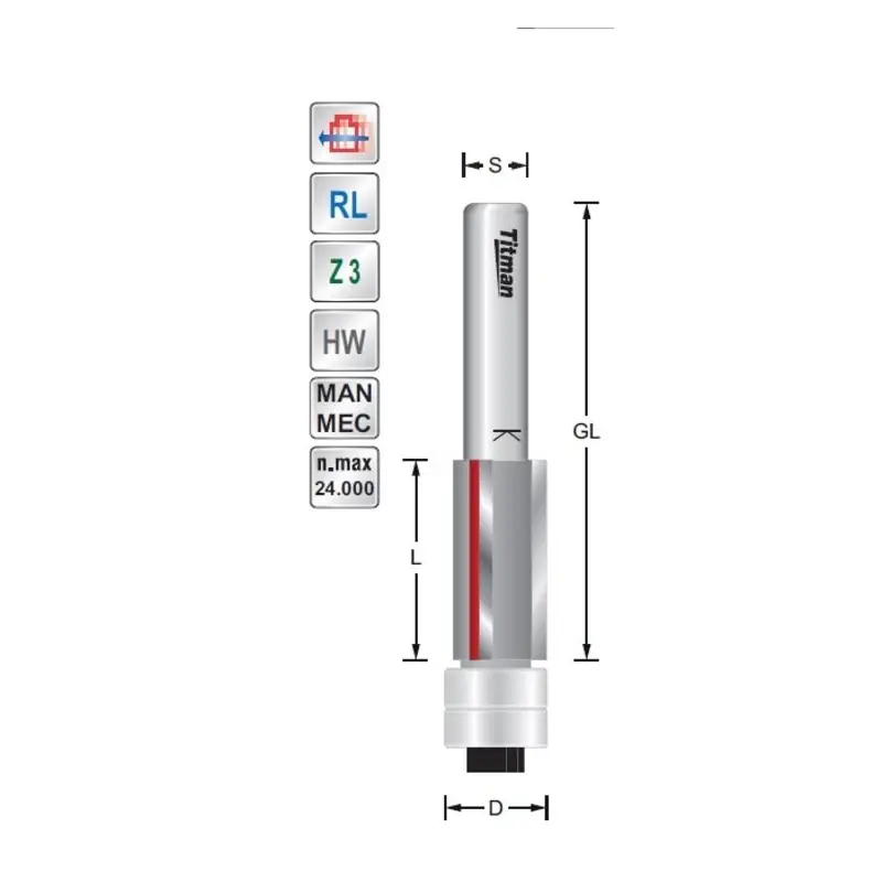 Trimmer D12.7 L38 S12mm with double bearing
