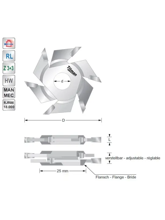 Expandable groovers 5 - 9mm with bore 12 mm
