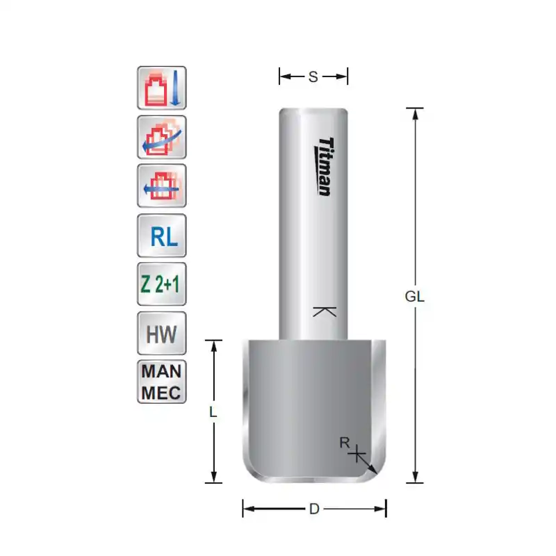 Water channel cutter D18 R5 S12mm