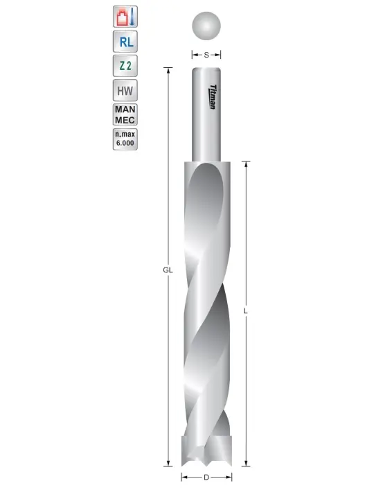 Twist drill 15mm extra long Shank 10 mm