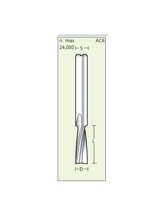 Spiral cutter Positiv for Plastics D8 L25 S8mm