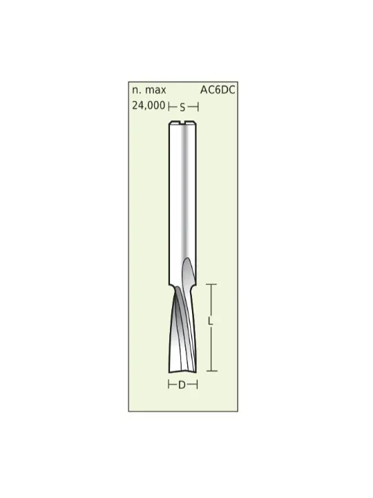 Spiral cutter Negative for Plastics D4 L14 S6mm