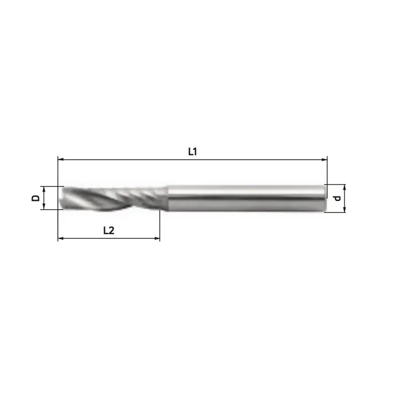 Fraise à spirale Wirutex 1 arête de coupe D8 S8 L32 mm