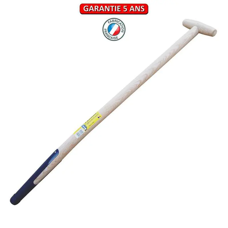 Manche béquille tournée bois. 0,8 mètre PEFC pour fourche à douille.