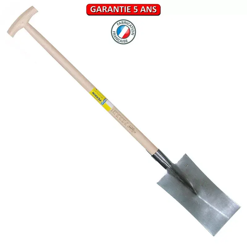 Louchet Nord à anneau. Emmanché béquille fraisée 95. Longueur du fer 28 cm.