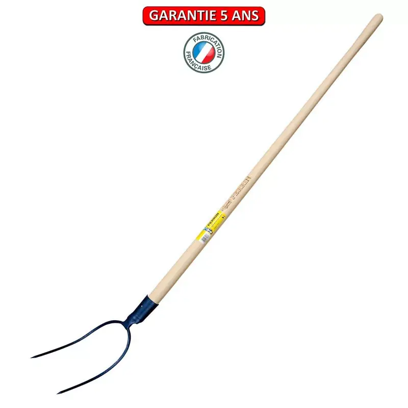 Fourche à balle, à douille, 2 dents 21 cm. Emmanché droit 135.