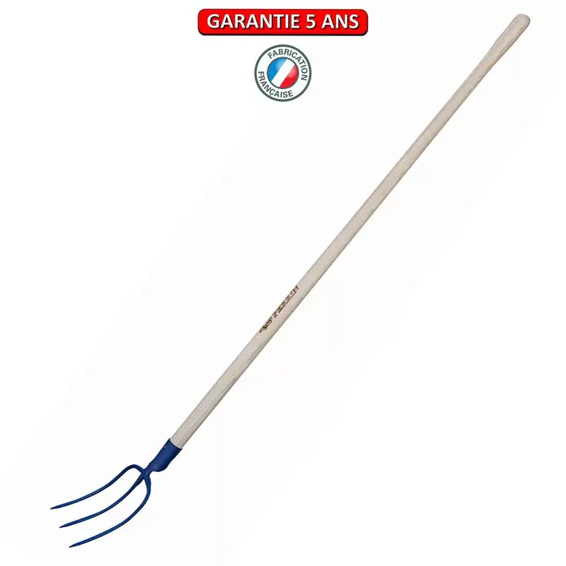 Fourche à balle, à douille, 3 dents 24 cm. Emmanché droit 135.