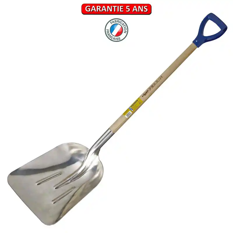 Pelle à neige extra creuse alu emmanchée poignée plastique