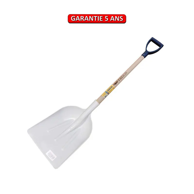 Pelle Plastique alimentaire. Emmanché bois poignée PP 75. 42 x 37 cm.