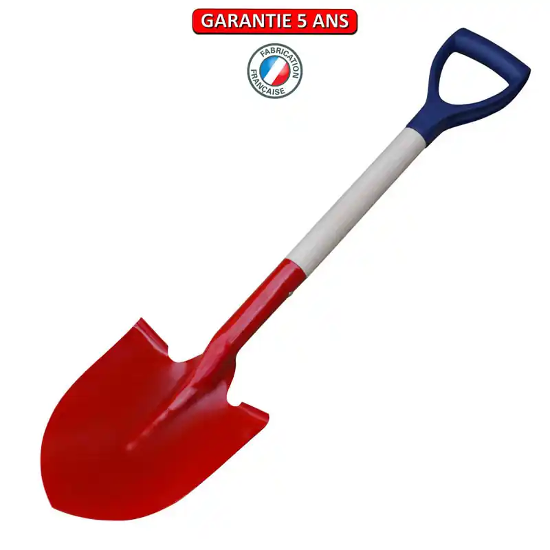 Pelle de chauffe, Pelle de bord rouge. Emmanché, 860 mm.