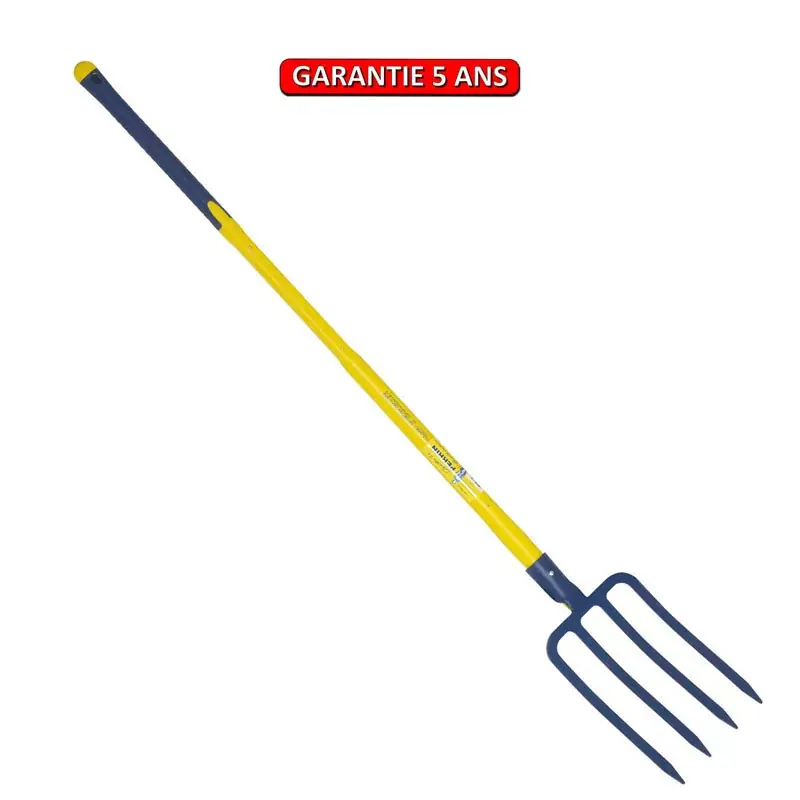 Fourche à bêcher à douille 29 cm 4 dents manche composite droit 110.