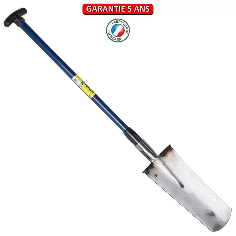 Louchet d’arrachage 38cm manche composite béquille outil professionnel.