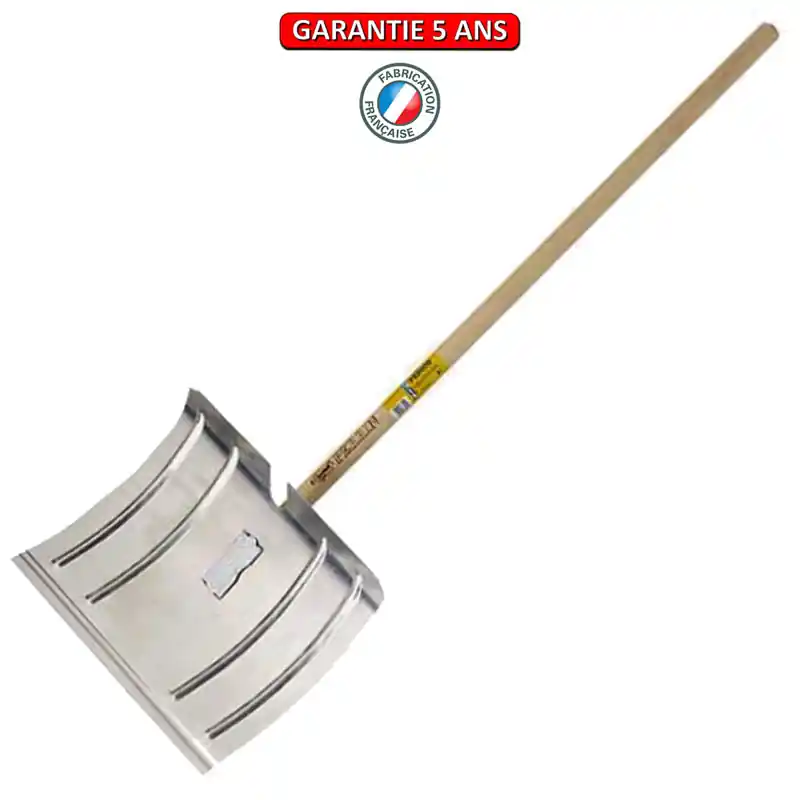 Poussoir à neige galva 42 cm fix rapide manche 1,30 m.