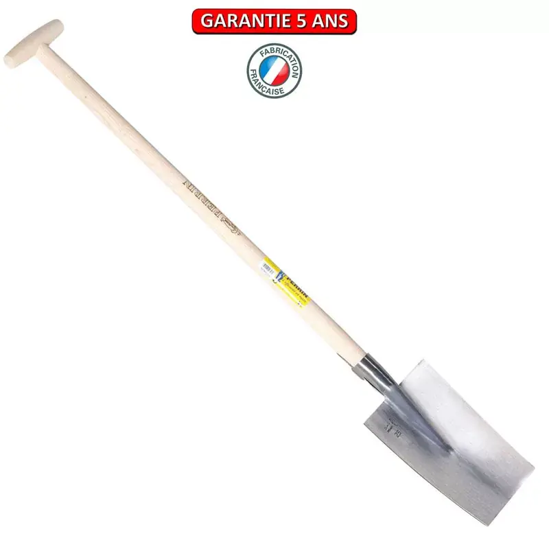 Louchet Senlis Poli. Emmanché béquille tournée 95. Longueur du fer 28 cm.