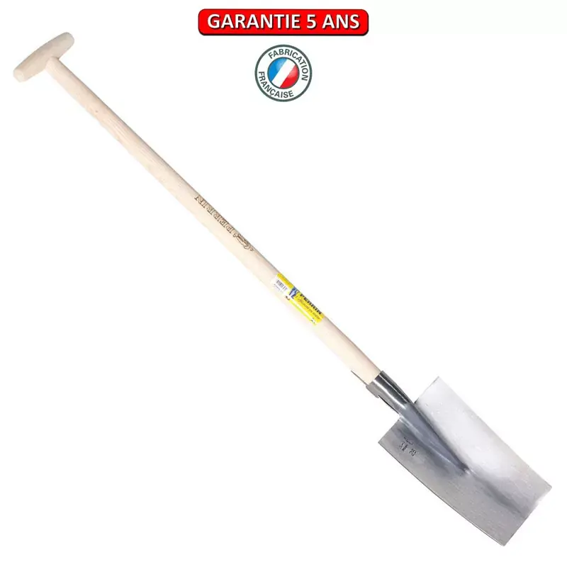 Louchet Senlis Poli. Emmanché béquille tournée 95. Longueur du fer 26 cm.