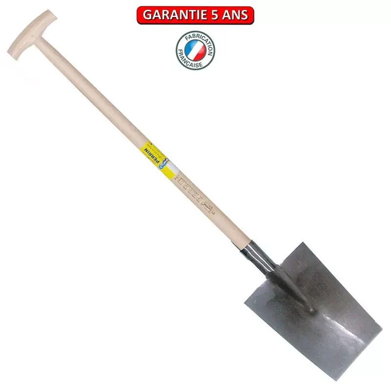 Louchet Senlis Poli. Emmanché béquille fraisée 95. Longueur du fer 28 cm.
