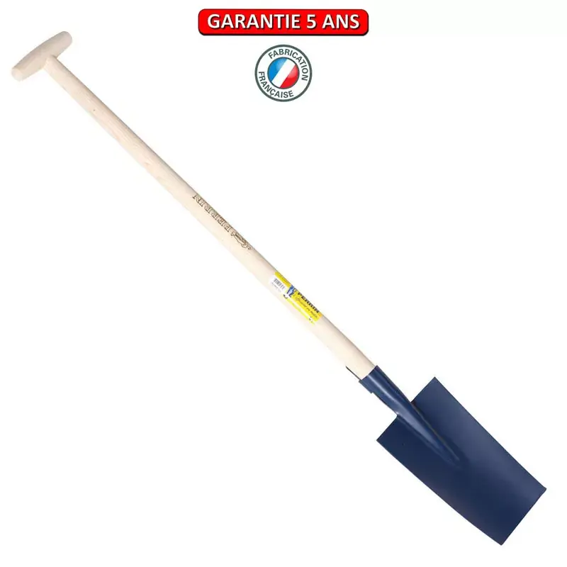 Louchet Senlis peint. Emmanché béquille tournée 95. Longueur du fer 28 cm.