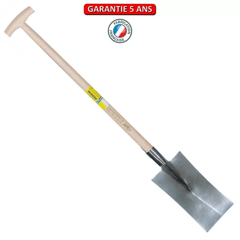 Louchet de Mâcon 34 cm manche béquille fraisée 80 cm.