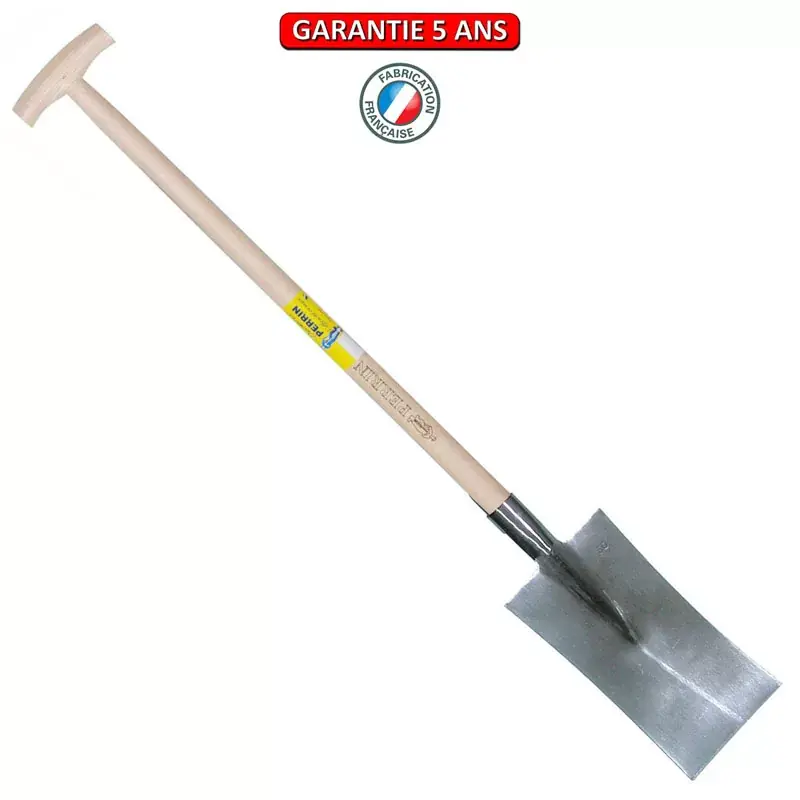 Louchet Nord à anneau. Longueur du fer 32 cm. Emmanché béquille fraisée 95.