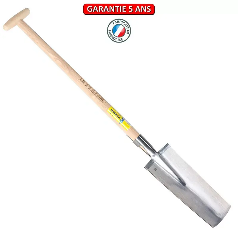 Louchet pépiniériste 36 cm manche béquille tournée 80. Outil à main de jardin.