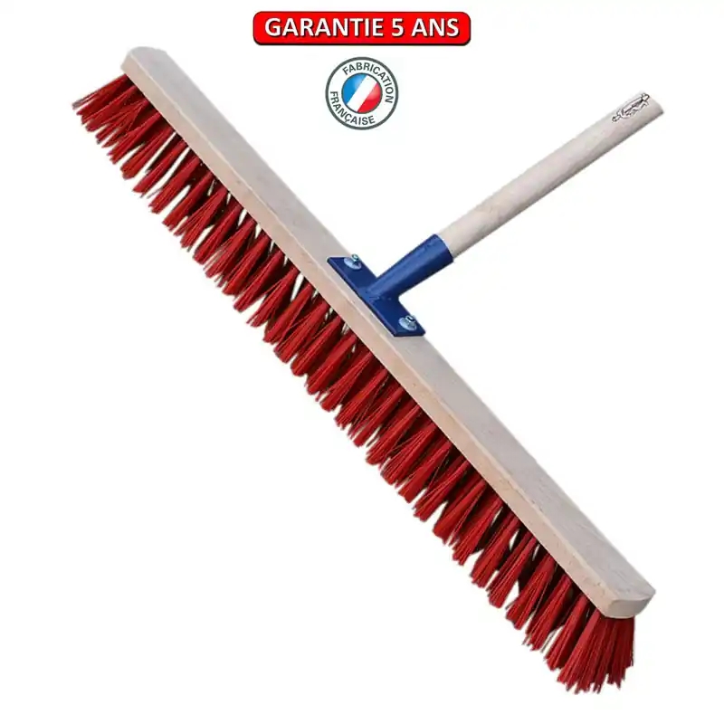 Balai de cantonnier, 80 cm. Emmanché bois 150, douille renforcée.