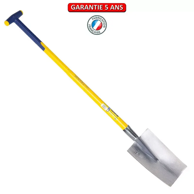 Bêche Senlis polie devant 28 cm manche béquille 90 composite tri-matière