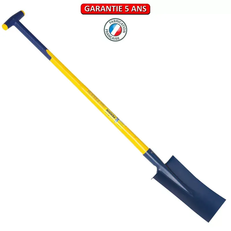 Bêche Nord à rebord 28 cmmanche composite tri-matière incassable béquille 90 cm.