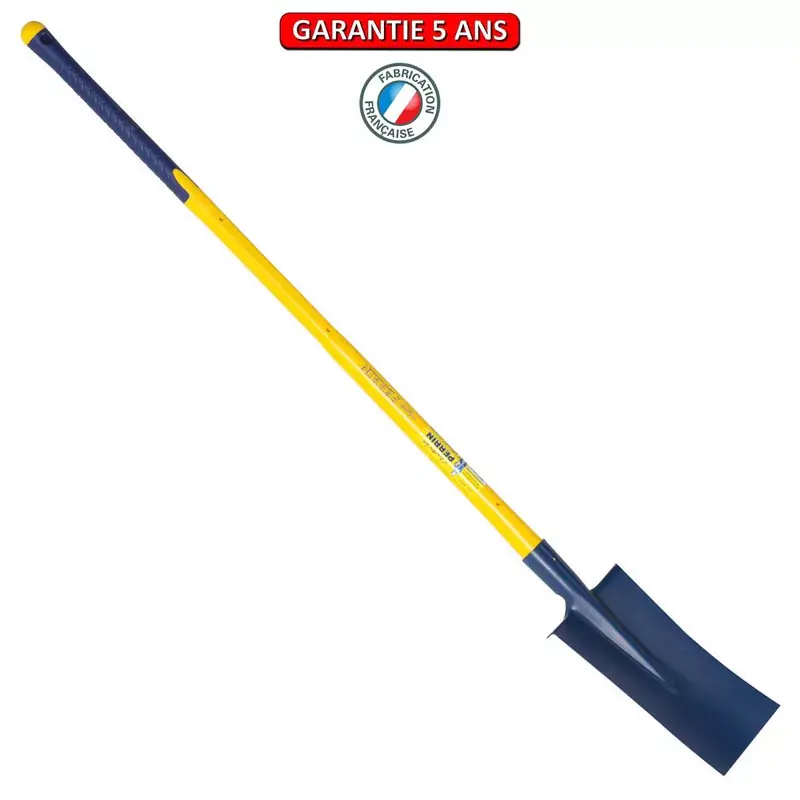 Bêche Nord, à rebord 28 cm manche composite tri-matière 110, manche incassable.