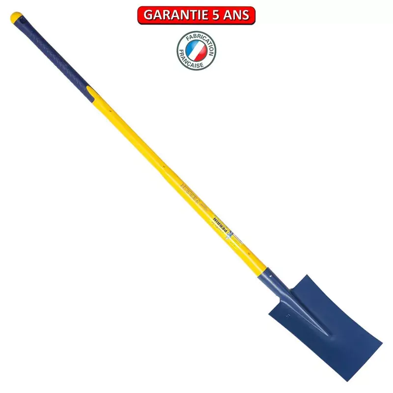 Bêche Nord 28 cm manche composite tri-matière, incassable droit 110 cm.