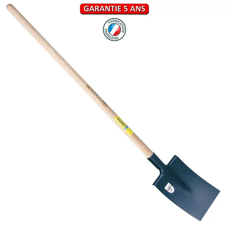 Bêche Bretagne tranchant droit 28 cm. Finition peinte. Emmanché pomme 110.