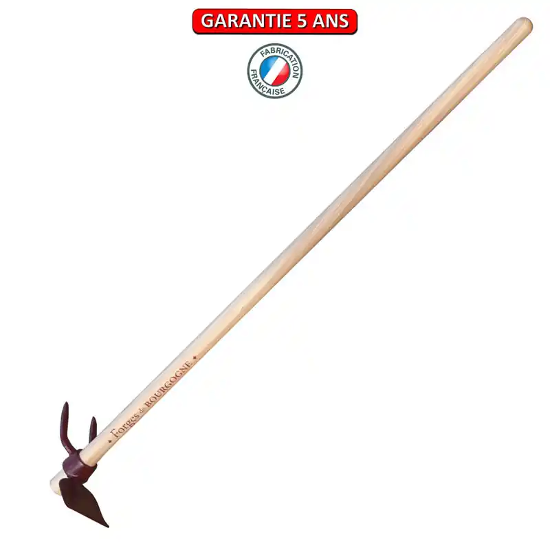 Serfouette forgée panne et fourche. Emmanché droit 100. Longueur de 26 cm.
