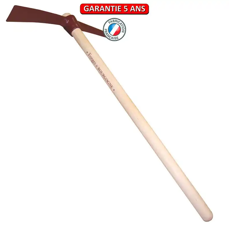 Pioche terrassier il rond 2,5 Kg. Emmanché droit 90. Outil à main de jardin.