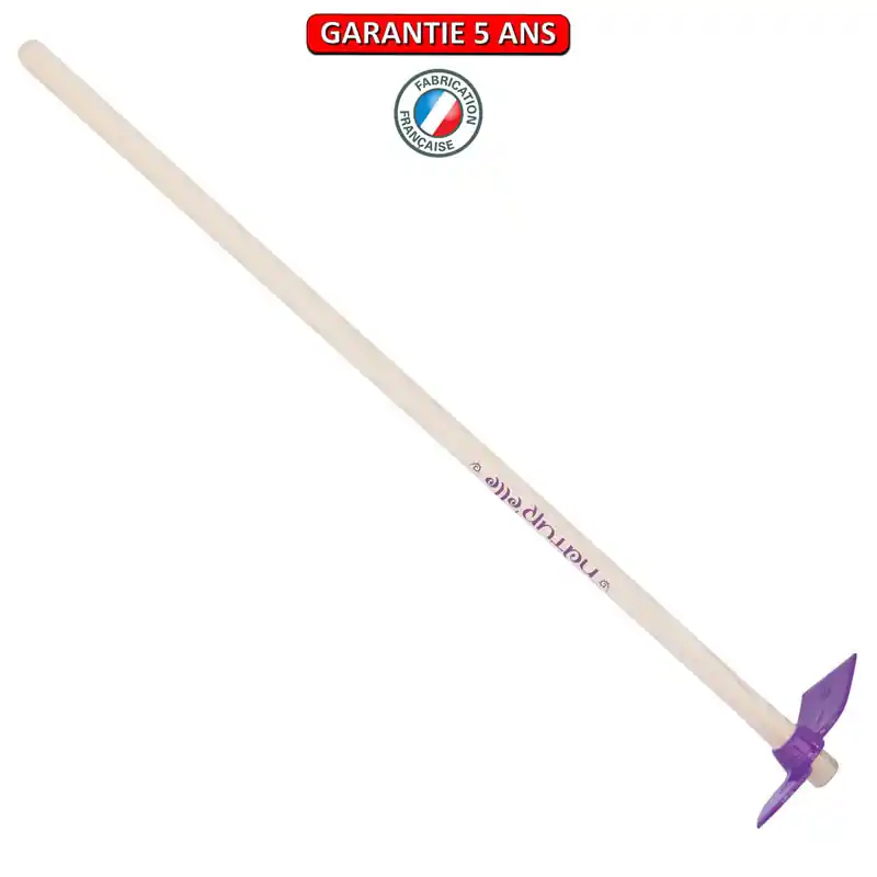 Serfouette panne et langue forgée 26 cm manche 100 PEFC. Couleur framboisine.