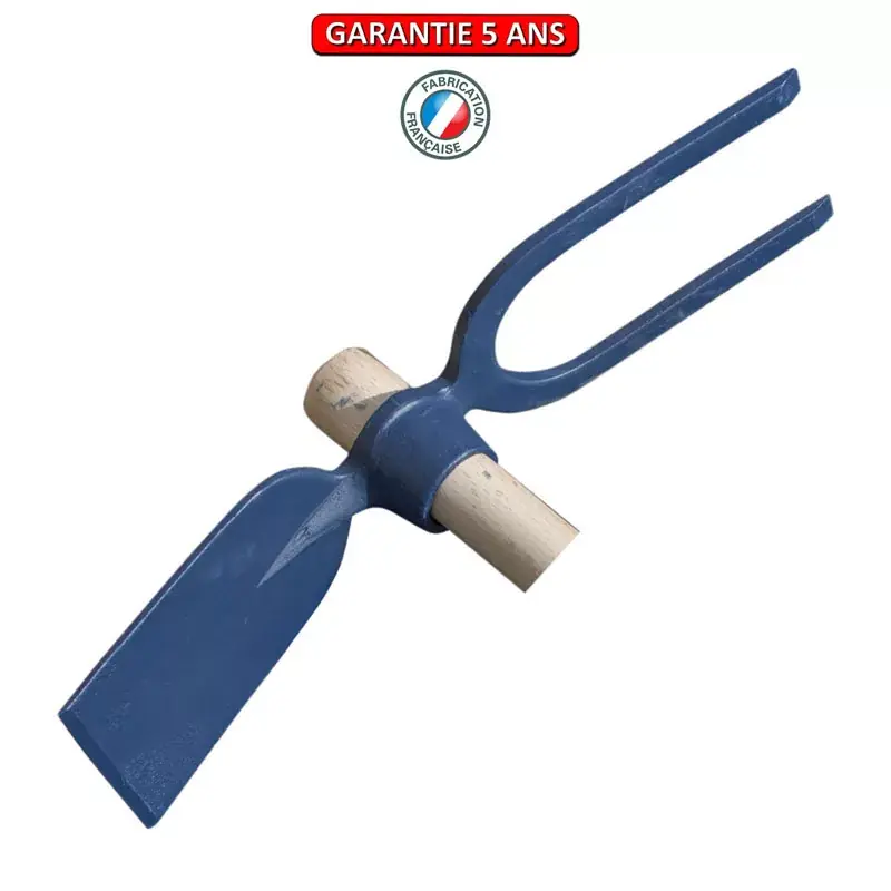 Serfouette de vigne forgée panne et fourche. Sans manche. Longueur 40 cm.