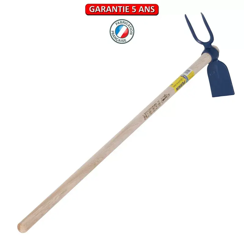 Serfouette forgée panne et fourche de 26 cm manche 1,30 m.