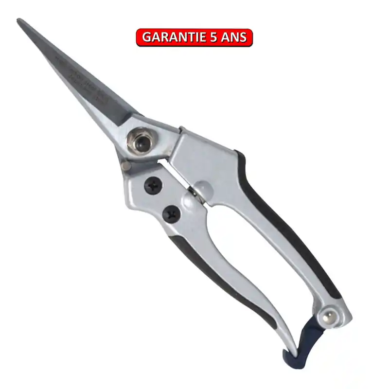 Sécateur alu lame droite diamètre de coupe 15 mm, ergonomique, coupe franche.