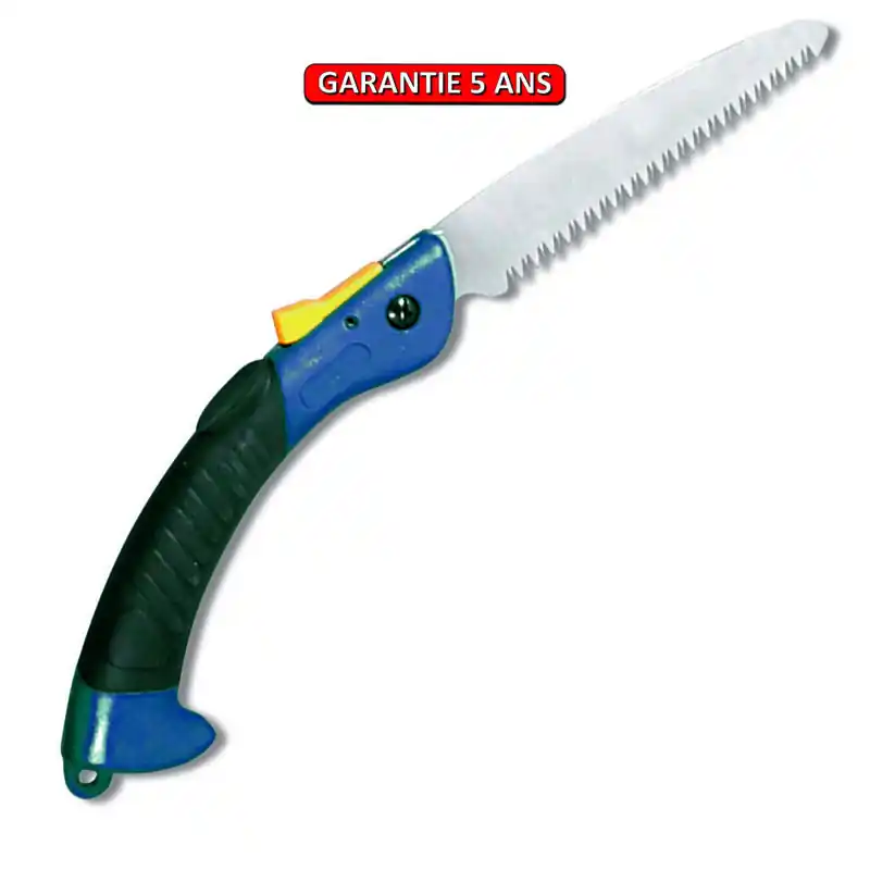 Scie à élaguer pliante. 37 cm. Outil à main de jardin.