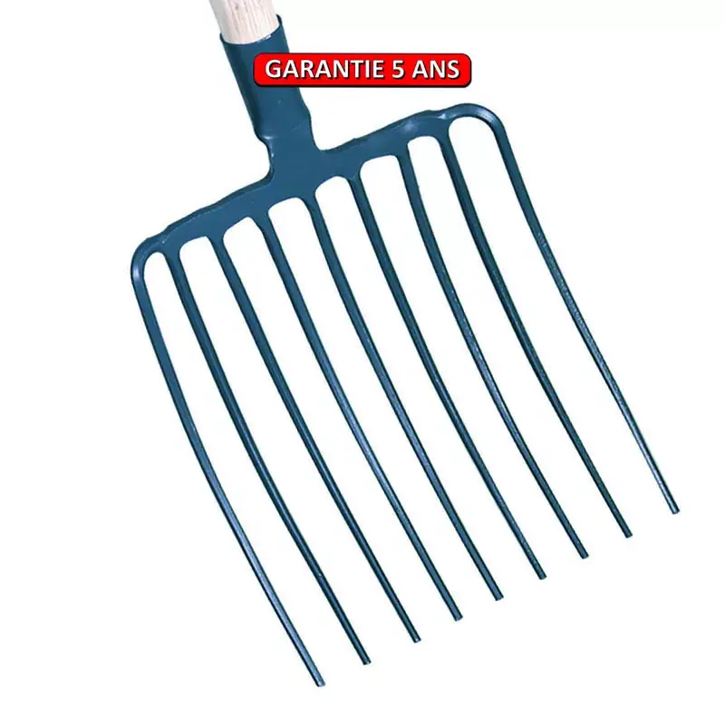 Fourche à huitres, 9 dents 337 cm. Sans manche. Outil à main de jardin.