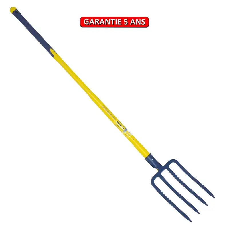Fourche à bêcher à douille 27 cm 4 dents manche composite droit 110.