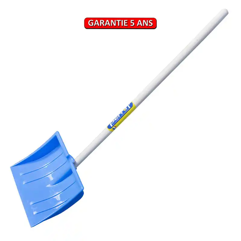 Poussoir a neige enfant 24.5 cm bleu manche pomme 66 cm.