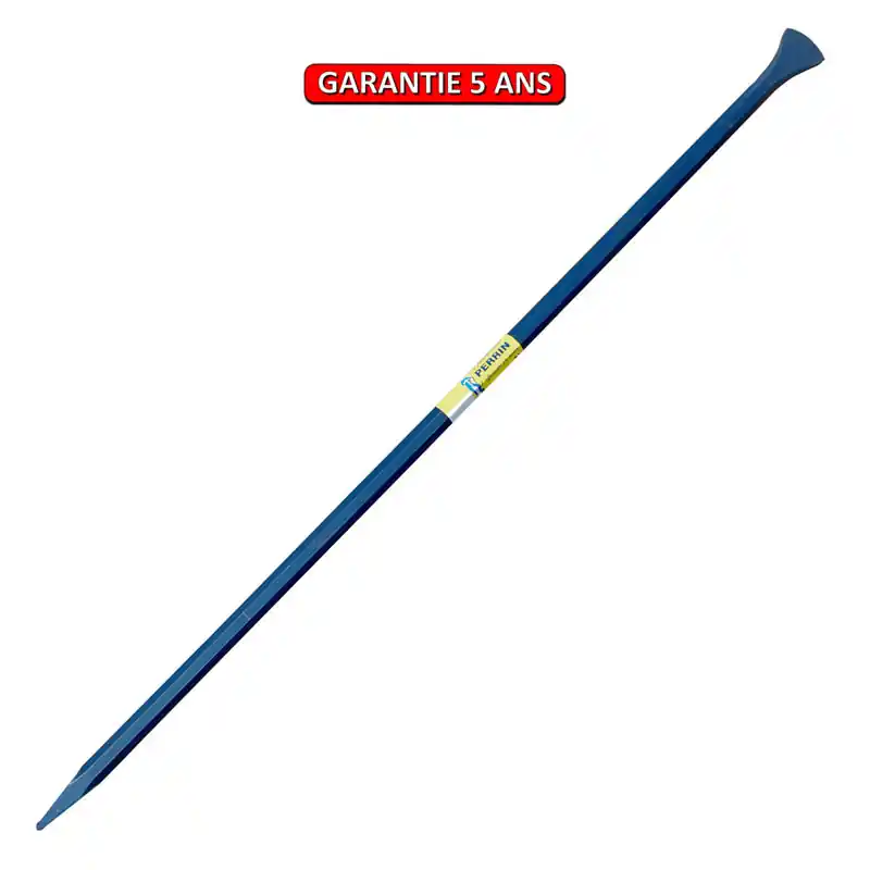 Barre à mine. 1,50 mètre. Outil à main de maçonnerie.
