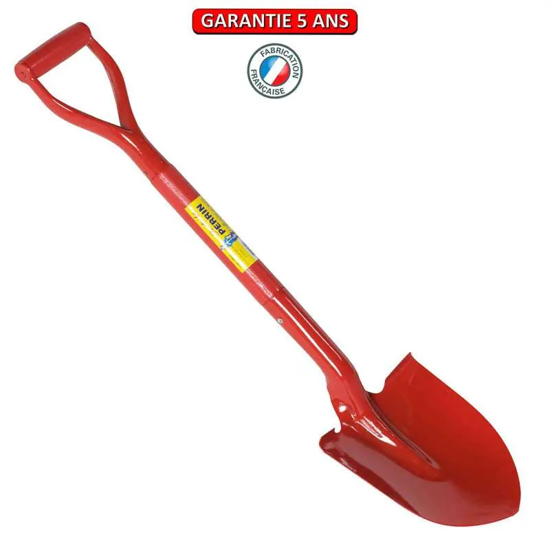 Pelle de bord pompier de 21 cm manche poignée yd entierement rouge .