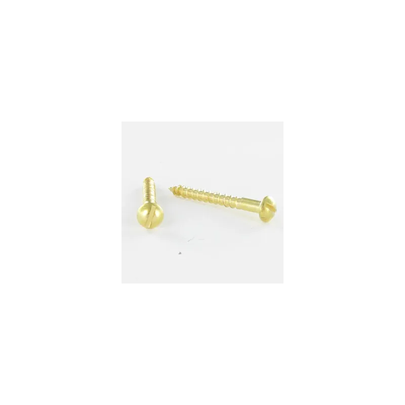 1 x Vis bois Laiton Tête ronde TR Fendue 4.5X50