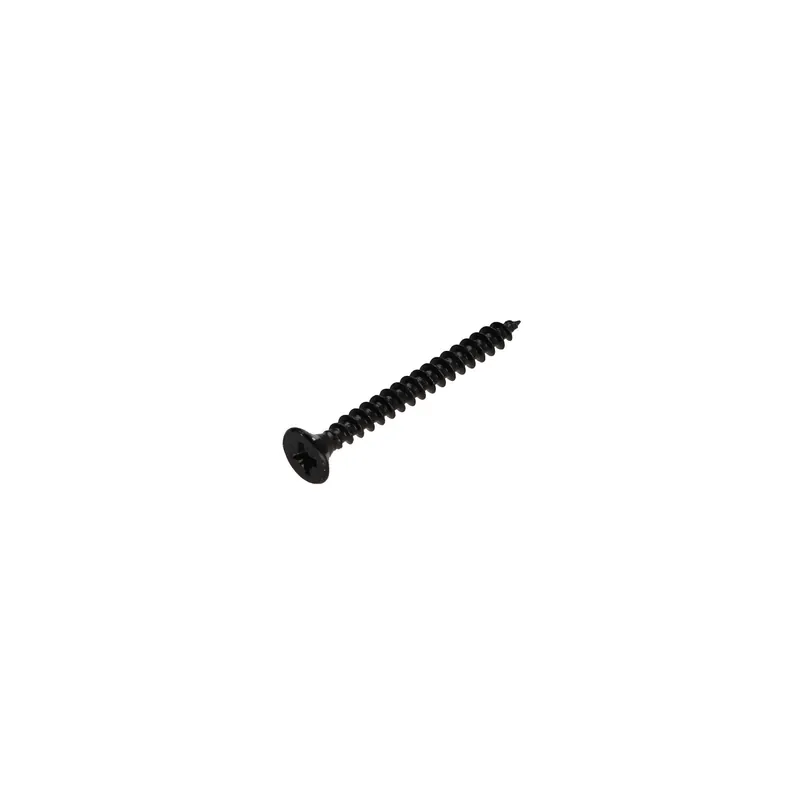 1 x VBA Vis bois agglo Tête fraisée Pozi N°3 6X45 Filetage total Acier zingué noir