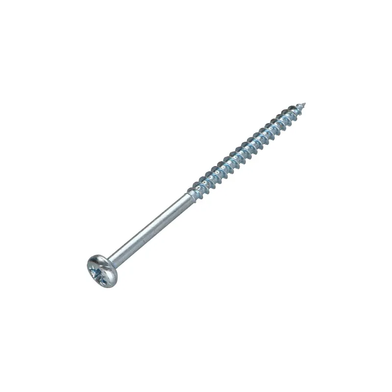1 x VBA Vis bois agglo Tête ronde TR Pozi N°3 6X100 Filetée sur 60 Acier zingué