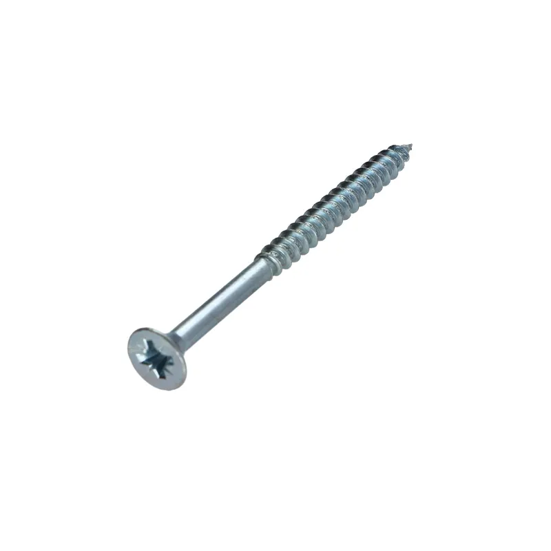 1 x VBA Vis bois agglo Tête fraisée Pozi N°2 4.5X80 Filetage partiel Acier zingué