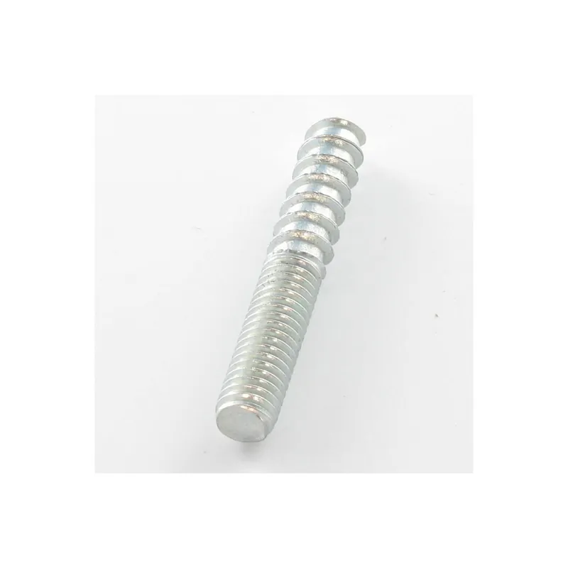 1 x Vis mixte pour pied de lit 6X70 37 Mm fileté bois 33 Mm fileté métaux Acier zingué