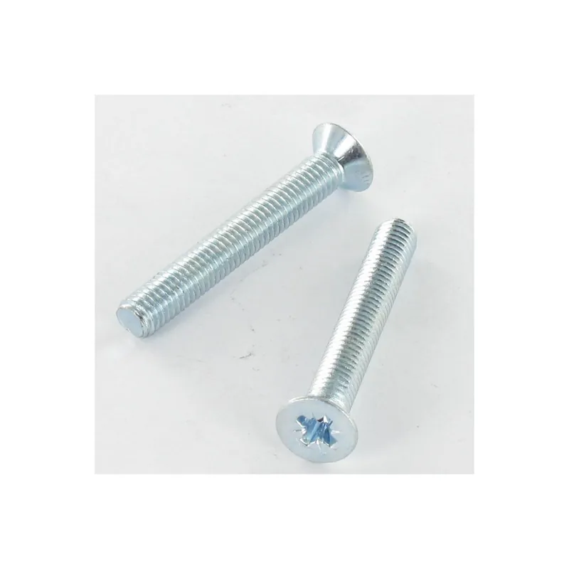 1 x Vis métaux Tête fraisée Pozi N°3 M6X45 Acier zingué