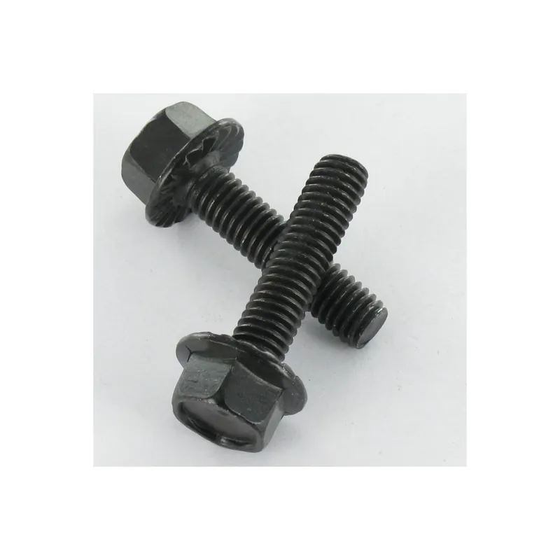 1 x Vis métaux Tête hexagonale TH M8X30 Acier zingué noir Embase collerette crantée